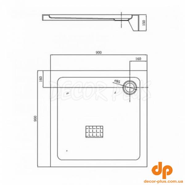 STR1090 FRAME Піддон 90*90 (1 сорт)