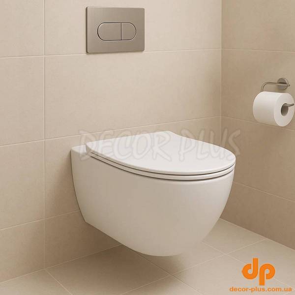 4010511 DO IT Підвісний безобідковий унітаз з кришкою soft-close, Vortex Flush, білий глянець (1 сорт)