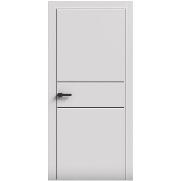 Двери межкомнатные Terminus Light ПК 04  Белый мат Молдинг ЧЕРНЫЙ или СЕРЫЙ