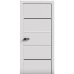 Двери межкомнатные Terminus Light ПК 07 Белый мат Молдинг ЧЕРНЫЙ или серый