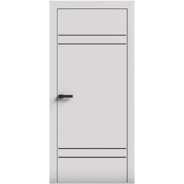 Двери межкомнатные Terminus Light ПК 08 Белый мат Молдинг ЧЕРНЫЙ или серый