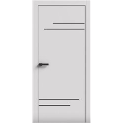 Двери межкомнатные Terminus Light ПК 09 Білий мат Молдинг ЧЕРНЫЙ или серый