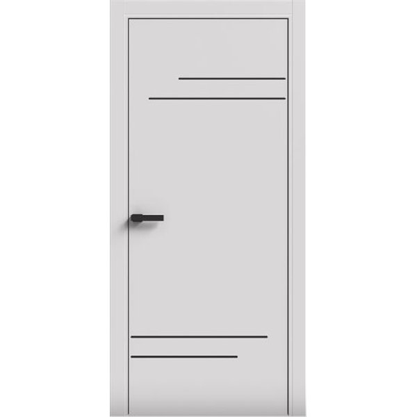 Двери межкомнатные Terminus Light ПК 09 Білий мат Молдинг ЧЕРНЫЙ или серый