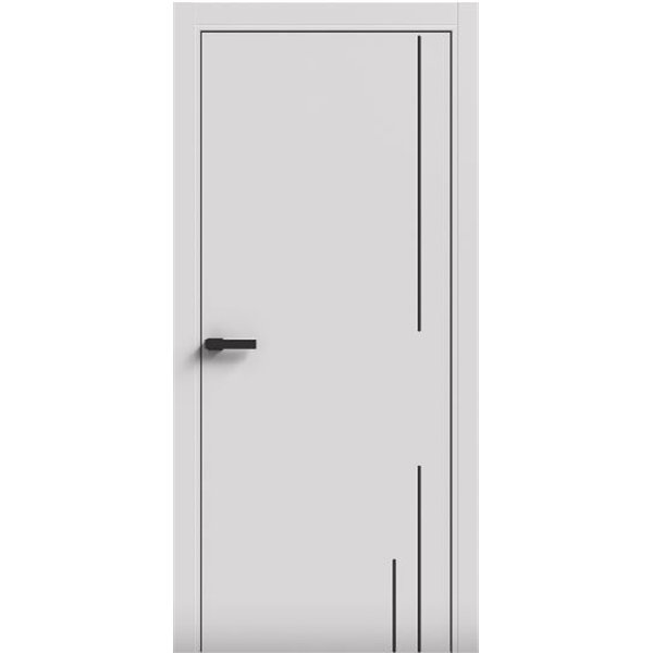 Двери межкомнатные Terminus Light ПК 10 Білий мат Молдинг ЧЕРНЫЙ или серый