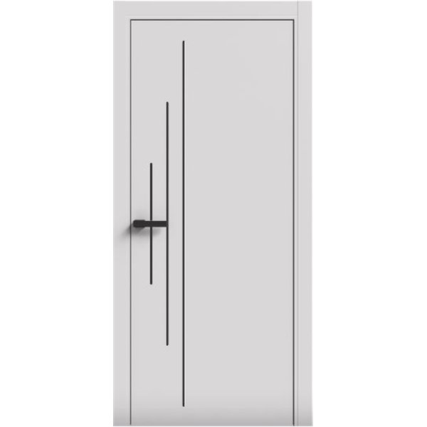 Двери межкомнатные Terminus Light ПК 11 Білий мат Молдинг ЧЕРНЫЙ или серый