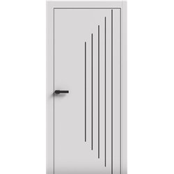 Двери межкомнатные Terminus Light ПК 14 Білий мат  Молдинг ЧЕРНЫЙ или серый