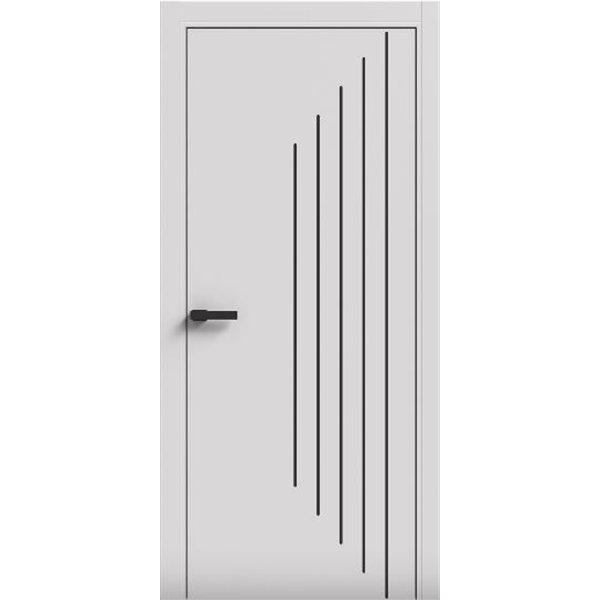 Двери межкомнатные Terminus Light ПК 14 Білий мат  Молдинг ЧЕРНЫЙ или серый