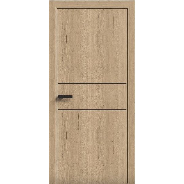 Двери межкомнатные Terminus Light ПК 04 Дуб Классический  Молдинг ЧЕРНЫЙ или СЕРЫЙ