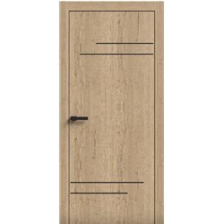 Двери межкомнатные Terminus Light ПК 09 Дуб Классический Молдинг ЧЕРНЫЙ или серый