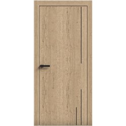 Двери межкомнатные Terminus Light ПК 10 Дуб Классический Молдинг ЧЕРНЫЙ или серый