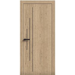 Двери межкомнатные Terminus Light ПК 11 Дуб Классический Молдинг ЧЕРНЫЙ или серый