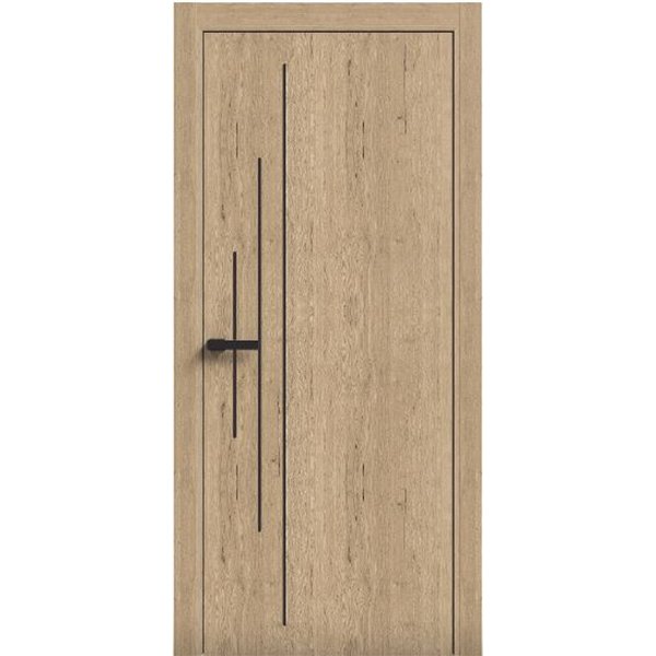 Двери межкомнатные Terminus Light ПК 11 Дуб Классический Молдинг ЧЕРНЫЙ или серый