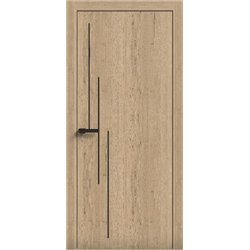 Двери межкомнатные Terminus Light ПК 12 Дуб Классический Молдинг ЧЕРНЫЙ или серый