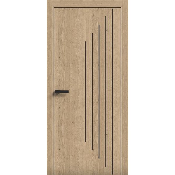 Двери межкомнатные Terminus Light ПК 14 Дуб Классический Молдинг ЧЕРНЫЙ или серый