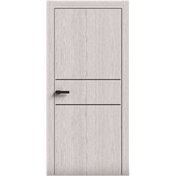 Двери межкомнатные Terminus Light ПК 04  Дуб Жемчужный Молдинг ЧЕРНЫЙ или СЕРЫЙ 