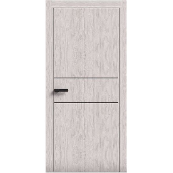 Двери межкомнатные Terminus Light ПК 04  Дуб Жемчужный Молдинг ЧЕРНЫЙ или СЕРЫЙ 