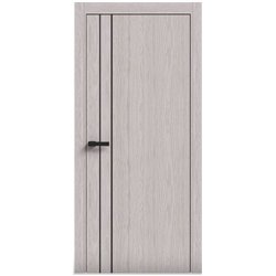 Двери межкомнатные Terminus Light ПК 05 Дуб Жемчужный Молдинг ЧЕРНЫЙ или СЕРЫЙ