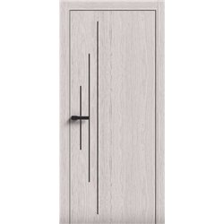 Двери межкомнатные Terminus Light ПК 11 Дуб Жемчужный Молдинг ЧЕРНЫЙ или серый