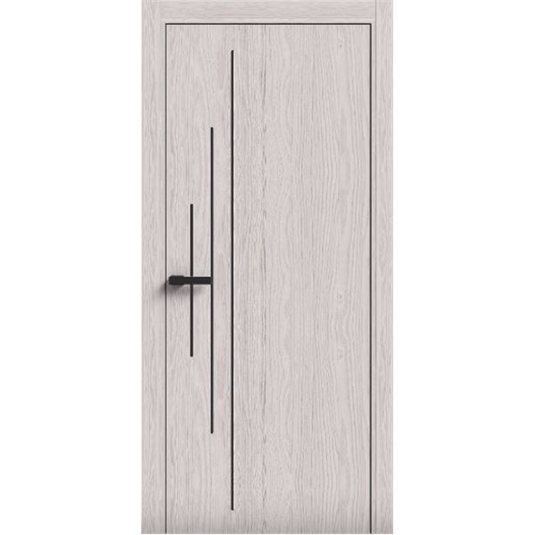 Двери межкомнатные Terminus Light ПК 11 Дуб Жемчужный Молдинг ЧЕРНЫЙ или серый