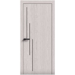 Двери межкомнатные Terminus Light ПК 12 Дуб Жемчужный Молдинг ЧЕРНЫЙ или серый