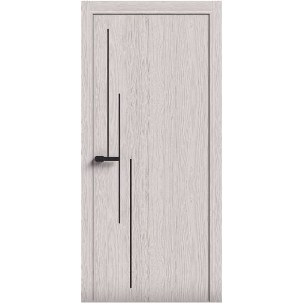 Двери межкомнатные Terminus Light ПК 12 Дуб Жемчужный Молдинг ЧЕРНЫЙ или серый