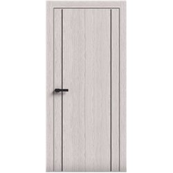 Двери межкомнатные Terminus Light ПК 13 Дуб Жемчужный Молдинг ЧЕРНЫЙ или серый