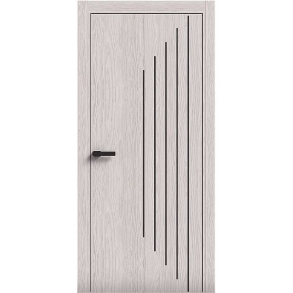 Двери межкомнатные Terminus Light ПК 14 Дуб Жемчужный Молдинг ЧЕРНЫЙ или серый