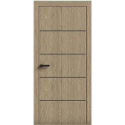 Двери межкомнатные Terminus Light ПК 07 КАРАМЕЛЬ Молдинг ЧЕРНЫЙ или СЕРЫЙ