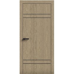 Двери межкомнатные Terminus Light ПК 08 КАРАМЕЛЬ Молдинг ЧЕРНЫЙ или СЕРЫЙ