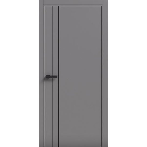 Двери межкомнатные Terminus Light ПК 05 Серый Молдинг ЧЕРНЫЙ или серый