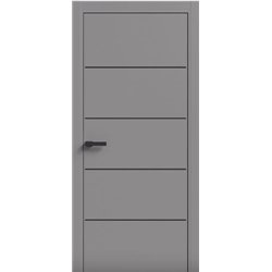 Двери межкомнатные Terminus Light ПК 07 Серый Молдинг ЧЕРНЫЙ или серый