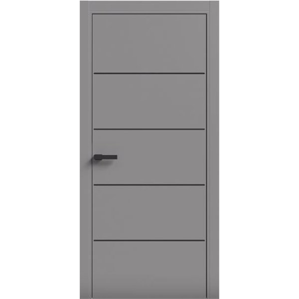 Двери межкомнатные Terminus Light ПК 07 Серый Молдинг ЧЕРНЫЙ или серый