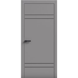 Двери межкомнатные Terminus Light ПК 08 Серый Молдинг ЧЕРНЫЙ или серый