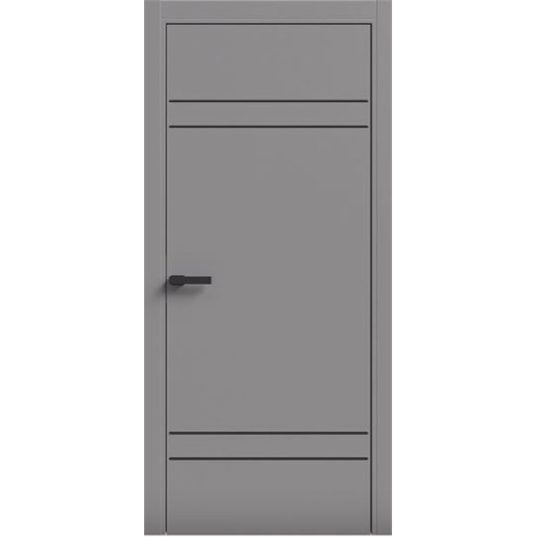 Двери межкомнатные Terminus Light ПК 08 Серый Молдинг ЧЕРНЫЙ или серый