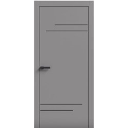 Двери межкомнатные Terminus Light ПК 09 Сірий Молдинг ЧЕРНЫЙ или серый