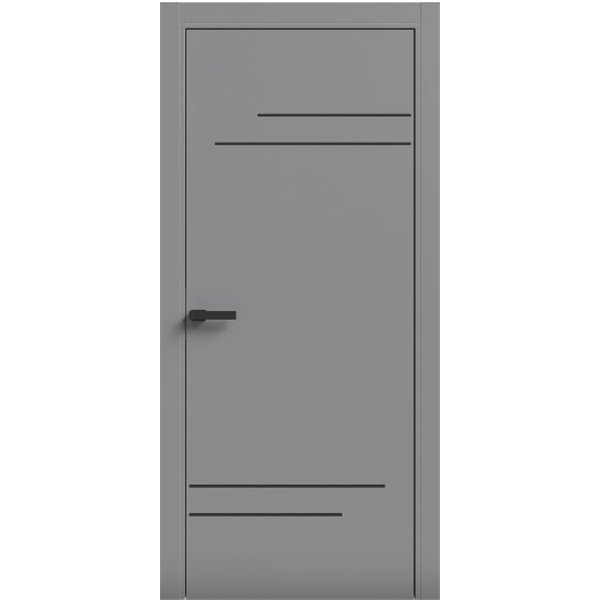 Двери межкомнатные Terminus Light ПК 09 Сірий Молдинг ЧЕРНЫЙ или серый