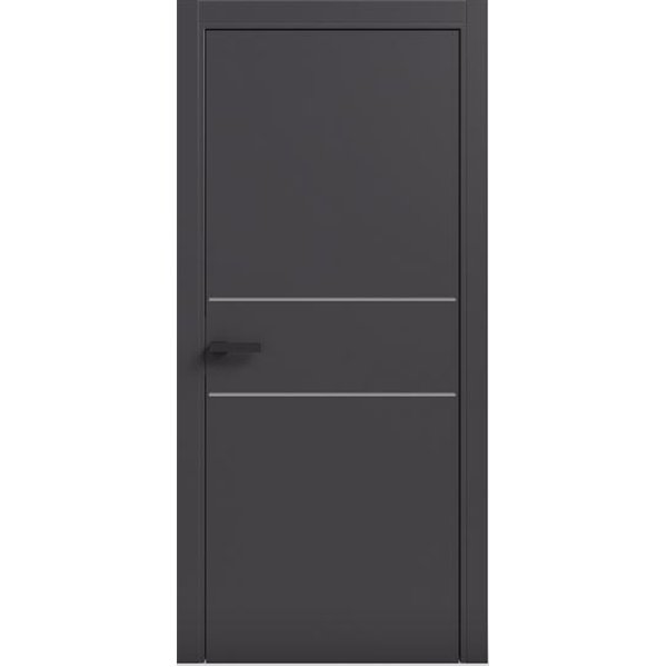 Двери межкомнатные Terminus Light ПК 04 Антрацит Молдинг ЧЕРНЫЙ или СЕРЫЙ 