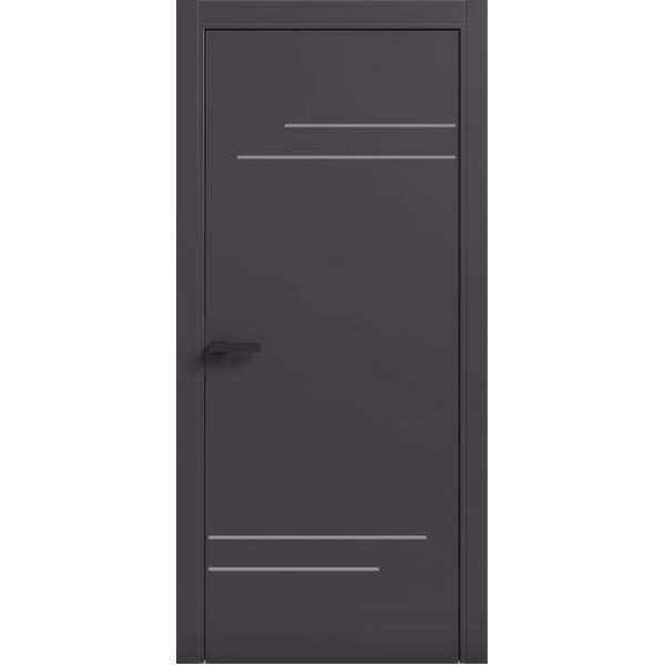 Двери межкомнатные Terminus Light ПК 09 Антрацит Молдинг ЧЕРНЫЙ или серый