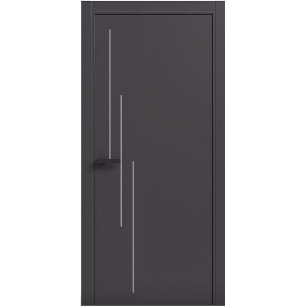 Двери межкомнатные Terminus Light ПК 12 Антрацит Молдинг ЧЕРНЫЙ или серый
