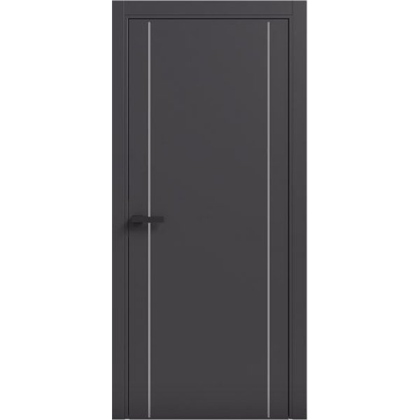 Двери межкомнатные Terminus Light ПК 13 Антрацит Молдинг ЧЕРНЫЙ или серый