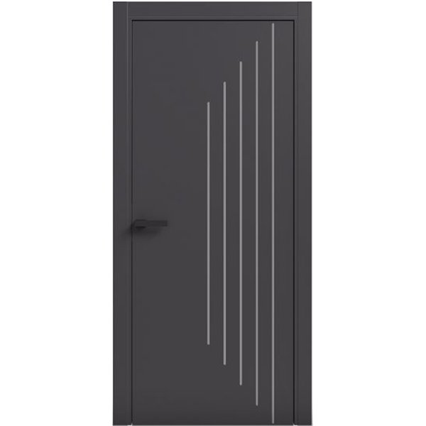 Двери межкомнатные Terminus Light ПК 14 Антрацит Молдинг ЧЕРНЫЙ или серый