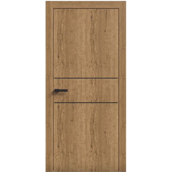 Двери межкомнатные Terminus Light ПК 04 Дуб Античный Молдинг ЧЕРНЫЙ или СЕРЫЙ 