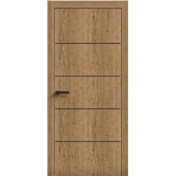 Двери межкомнатные Terminus Light ПК 07 Дуб Античный Молдинг ЧЕРНЫЙ или СЕРЫЙ