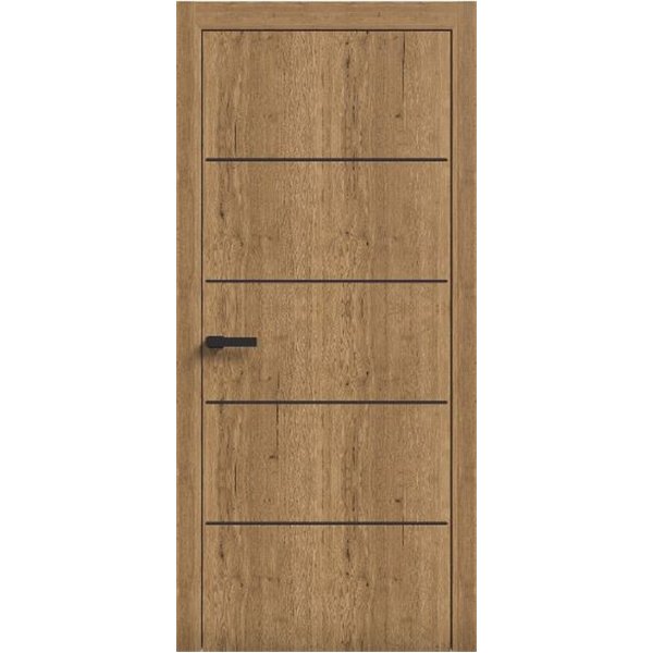 Двери межкомнатные Terminus Light ПК 07 Дуб Античный Молдинг ЧЕРНЫЙ или СЕРЫЙ