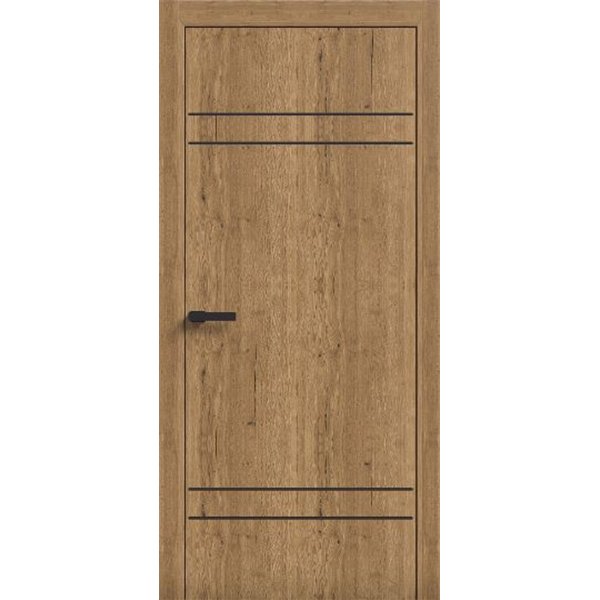 Двери межкомнатные Terminus Light ПК 08 Дуб Античный Молдинг ЧЕРНЫЙ или СЕРЫЙ