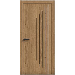 Двери межкомнатные Terminus Light ПК 14 Дуб Античный Молдинг ЧЕРНЫЙ или серый