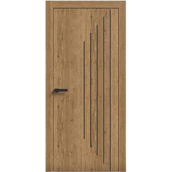 Двери межкомнатные Terminus Light ПК 14 Дуб Античный Молдинг ЧЕРНЫЙ или серый