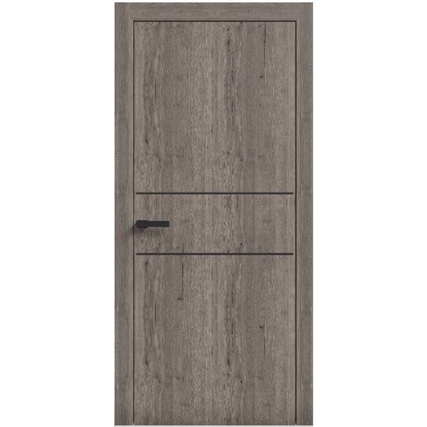 Двери межкомнатные Terminus Light ПК 04 Дуб Вулканический  Молдинг ЧЕРНЫЙ или СЕРЫ