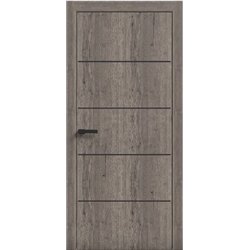 Двери межкомнатные Terminus Light ПК 07 Дуб Вулканический Молдинг ЧЕРНЫЙ или СЕРЫЙ