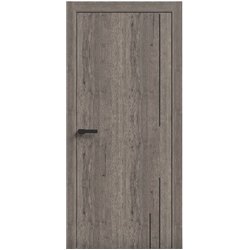 Двери межкомнатные Terminus Light ПК 10Дуб Вулканический  Молдинг ЧЕРНЫЙ или серый